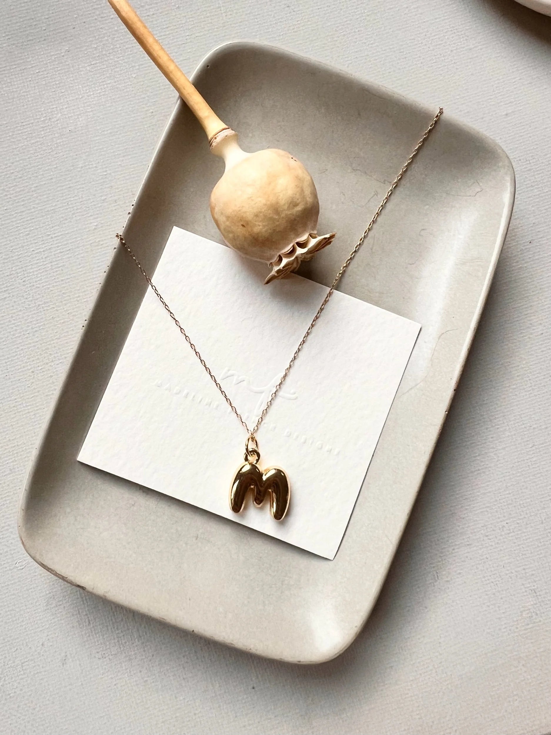 puff letter necklace