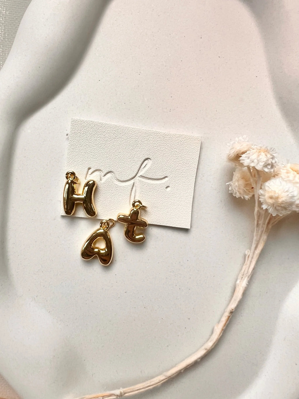 puff letter necklace